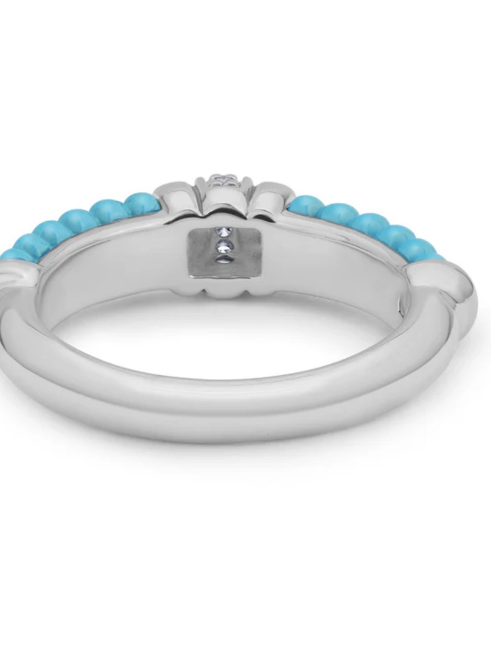 Blue Ceramic Diamond Stacking Ring from Lagos - Picture 9 of 11